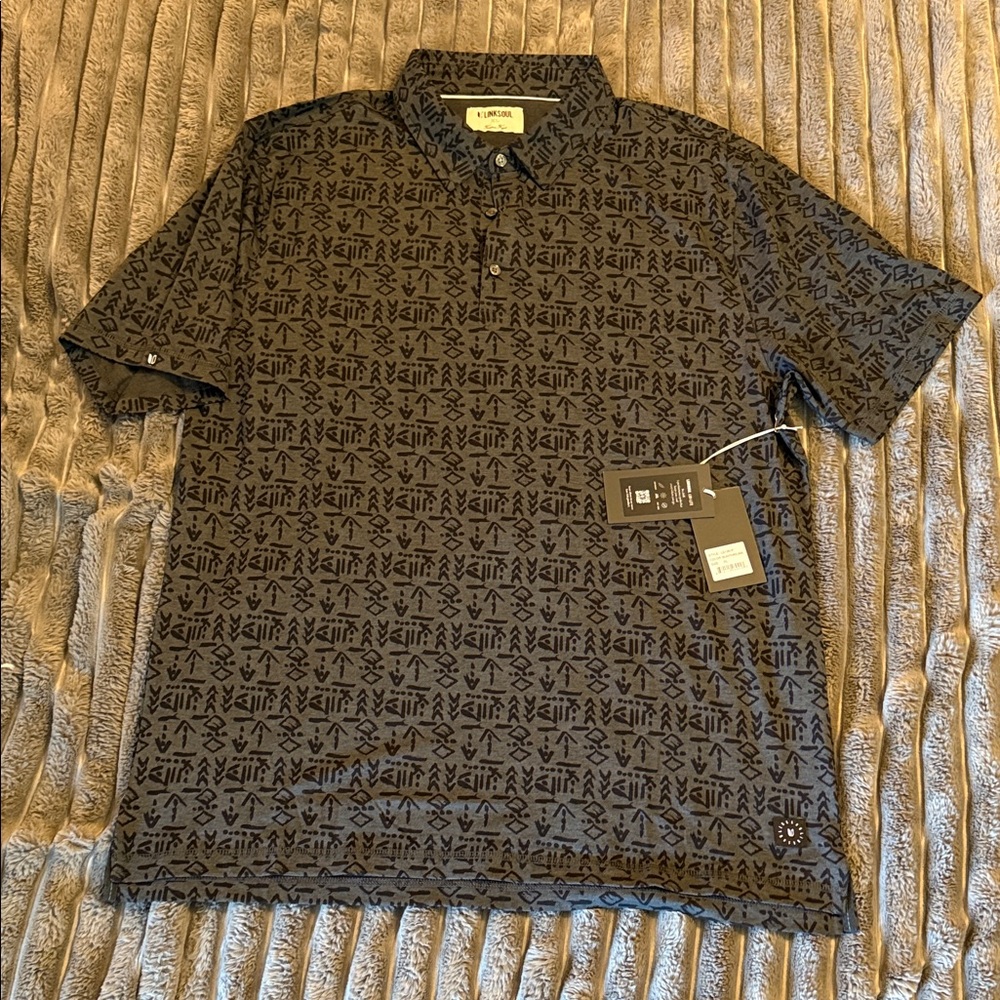 Linksoul Black Graphic Men's Polo Shirt